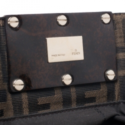 Pre Owned Fendi Tobacco Zucca Canvas Large Mia Tote