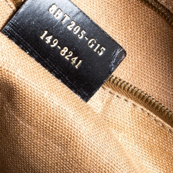 Pre Owned Fendi Tobacco Pequin Canvas Large Claudia Shoulder Bag