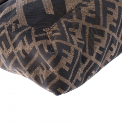 Fendi Tobacco Zucca Canvas Maxi Baguette Flap Shoulder Bag