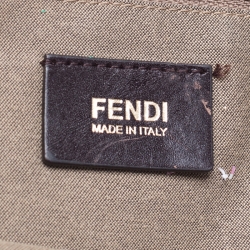 Pre Owned Fendi Metallic Gold/Pink Leather Mia Crossbody Bag