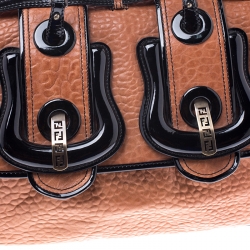 Pre Owned Fendi Brown/Black Leather B Bag