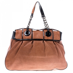 Pre Owned Fendi Brown/Black Leather B Bag