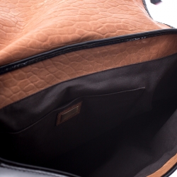 Pre Owned Fendi Brown/Black Leather B Bag