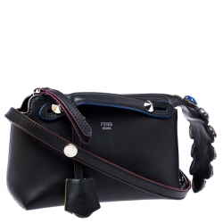 Pre Owned Fendi Black Calf Leather Small By The Way Crossbody Bag