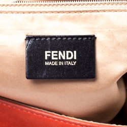 Pre Owned Fendi Orange Leather Chain Mama Forever Shoulder Bag