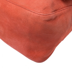 Pre Owned Fendi Orange Leather Chain Mama Forever Shoulder Bag