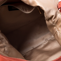 Pre Owned Fendi Orange Leather Chain Mama Forever Shoulder Bag