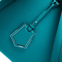 Pre Owned Fendi Turquoise Leather Medium 2Jours Tote