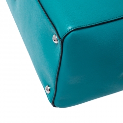 Pre Owned Fendi Turquoise Leather Medium 2Jours Tote