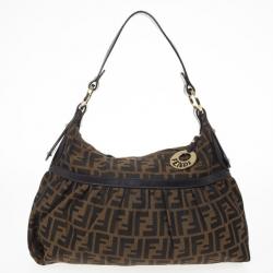 Pre Owned Fendi Brown Zucca Canvas Chef Shoulder Bag