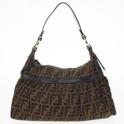 Pre Owned Fendi Brown Zucca Canvas Chef Shoulder Bag