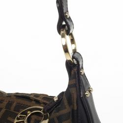 Pre Owned Fendi Brown Zucca Canvas Chef Shoulder Bag