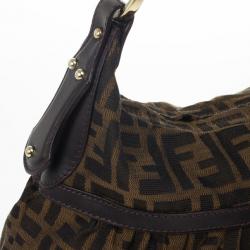 Pre Owned Fendi Brown Zucca Canvas Chef Shoulder Bag