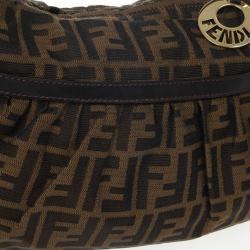 Pre Owned Fendi Brown Zucca Canvas Chef Shoulder Bag