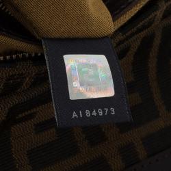 Pre Owned Fendi Brown Zucca Canvas Chef Shoulder Bag