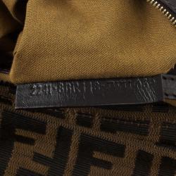Pre Owned Fendi Brown Zucca Canvas Chef Shoulder Bag
