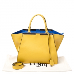 Pre Owned Fendi Yellow Leather Small 3Jours Tote