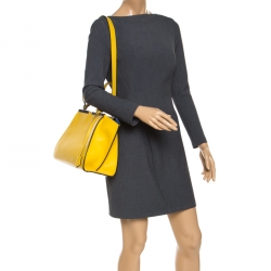 Pre Owned Fendi Yellow Leather Small 3Jours Tote