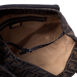 Pre Owned Fendi Tobacco Zucca Canvas and Selleria Leather Linda Satchel