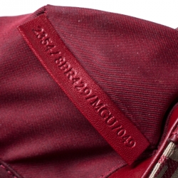 Pre Owned Fendi Red Zucchino Canvas and Leather Compilation Shoulder Bag