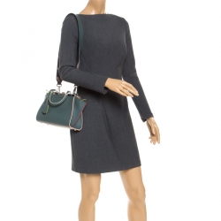 Pre Owned Fendi Deep Green Leather Mini 3Jours Tote