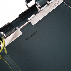 Pre Owned Fendi Deep Green Leather Mini 3Jours Tote