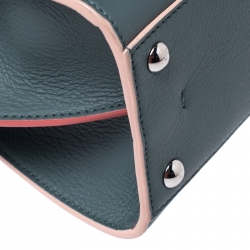 Pre Owned Fendi Deep Green Leather Mini 3Jours Tote