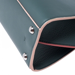 Pre Owned Fendi Deep Green Leather Mini 3Jours Tote