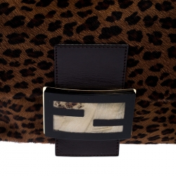 Pre Owned Fendi Brown Animal Print Calfhair Mama Forever Shoulder Bag