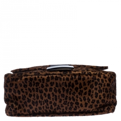 Pre Owned Fendi Brown Animal Print Calfhair Mama Forever Shoulder Bag