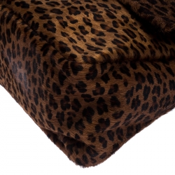 Pre Owned Fendi Brown Animal Print Calfhair Mama Forever Shoulder Bag