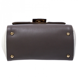 Pre Owned Fendi Multicolor Python and Leather Silvana Top Handle Bag