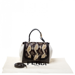 Pre Owned Fendi Multicolor Python and Leather Silvana Top Handle Bag