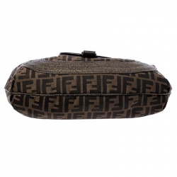 Pre Owned Fendi Brown/Metallic Zucca Canvas and Leather Spy Hobo 