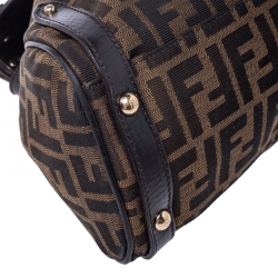 Pre Owned Fendi Tobacco Zucca Canvas and Leather Medium Magic Shoulder Bag