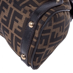 Pre Owned Fendi Tobacco Zucca Canvas and Leather Medium Magic Shoulder Bag