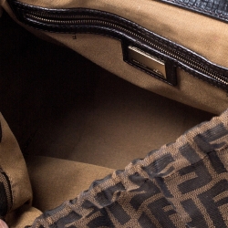 Pre Owned Fendi Tobacco Zucca Canvas and Leather Medium Magic Shoulder Bag