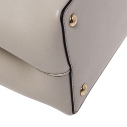 Pre Owned Fendi Cream Leather Mini 2Jours Tote