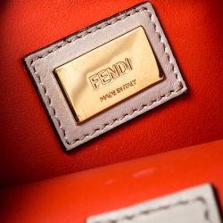 Pre Owned Fendi Cream Leather Mini 2Jours Tote