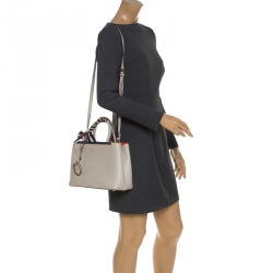 Pre Owned Fendi Cream Leather Mini 2Jours Tote