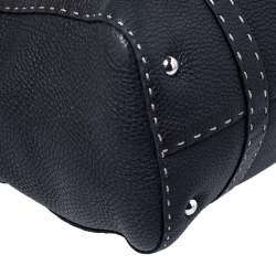 Pre Owned Fendi Black Selleria Leather Large Linda Satchel