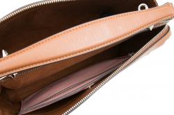 Pre Owned Fendi Brown Leather Dotcom Top Handle Bag