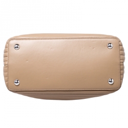 Pre Owned Fendi Beige Quilted Leather Dotcom Click Shoulder Bag