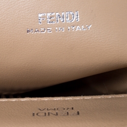 Pre Owned Fendi Beige Quilted Leather Dotcom Click Shoulder Bag