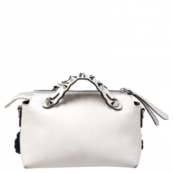 Pre Owned Fendi Multicolor Leather By The Way Studded Flower Crossbody Bag