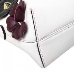 Pre Owned Fendi Multicolor Leather By The Way Studded Flower Crossbody Bag