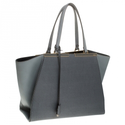 Pre Owned Fendi Grey Leather 3Jours Tote