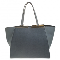 Pre Owned Fendi Grey Leather 3Jours Tote