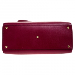 Pre Owned Fendi Burgundy Leather Medium 2Jours Tote