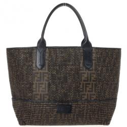 مملوكة مسبقًا Fendi Brown Woven Zucca Spalmati Shopping Tote